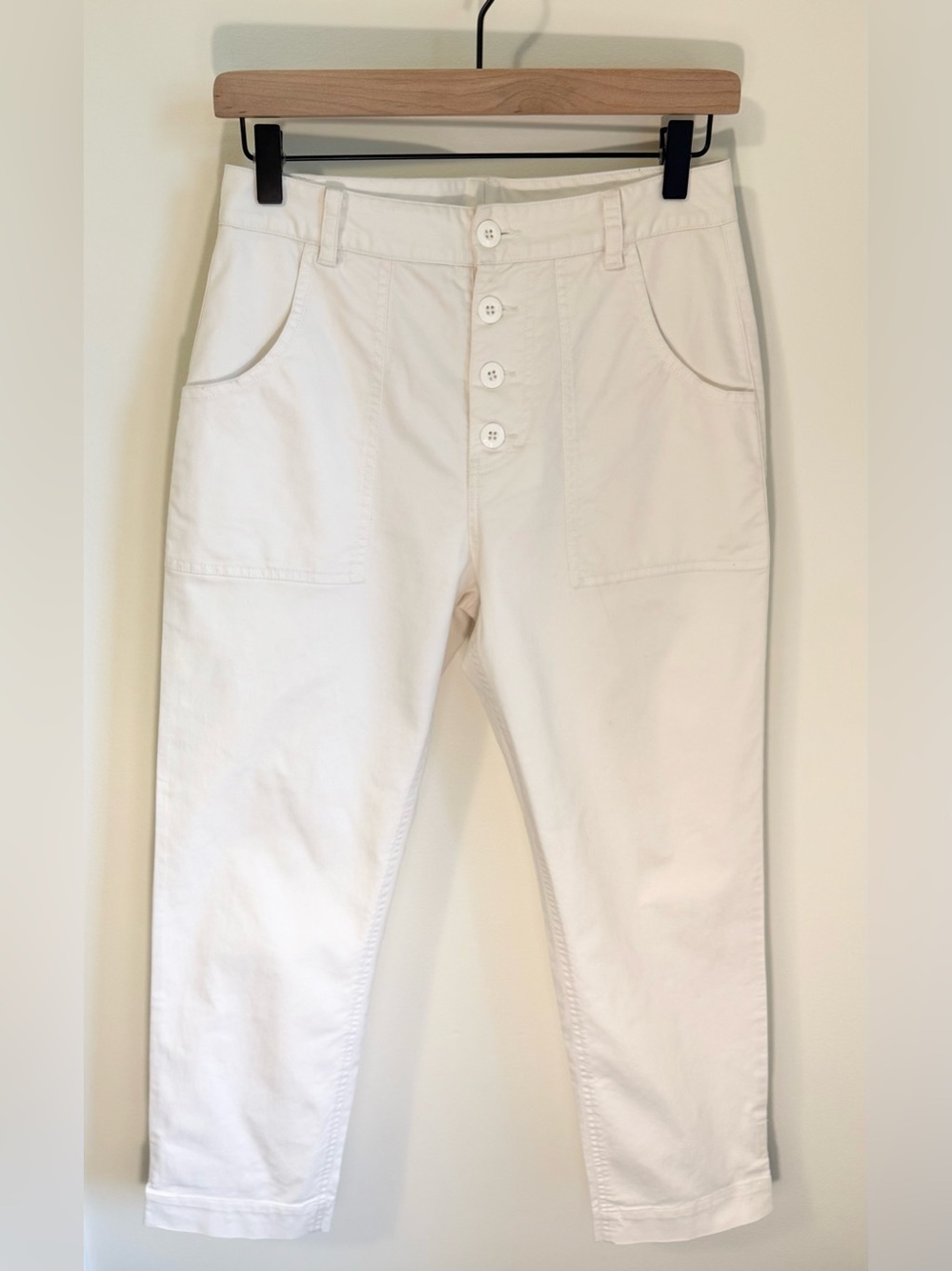 Rails White Button-Front Utility Pants